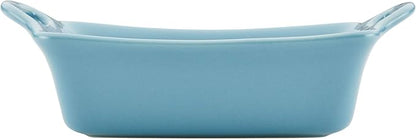 Rachael Ray Ceramics Au Gratin Set, Rectangular, Two 12-ounce, Agave Blue - Image 3