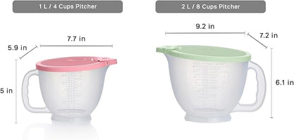 Tupperware Classic Mix-N-Store Pitcher Set in Mint Green and Candy Pink - Image 3