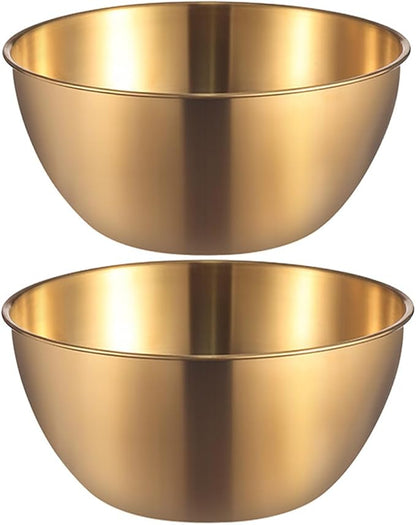 Stainless Steel Salad Bowls Set of 2 Mixing Bowls by AIYoo