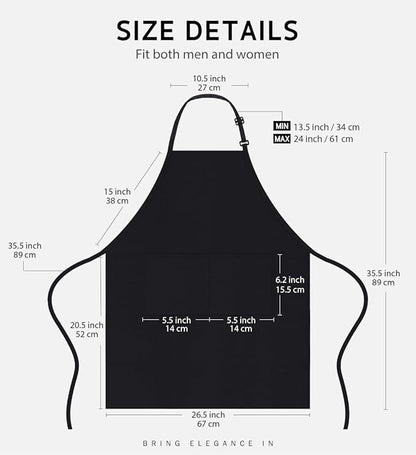 Syntus Apron for Men Women, Adjustable Cooking Kitchen Chef Aprons - Image 2
