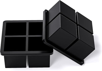 Bangp Large Ice Cube Tray for Whiskey, Silicone Ice Cube Trays 2 Pack, Large - Image 4