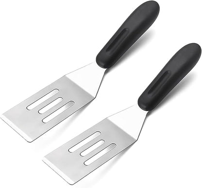 【2 Pack】 Small Metal Spatula Set, Mini Stainless Steel Serving Spatulas by Kunovo