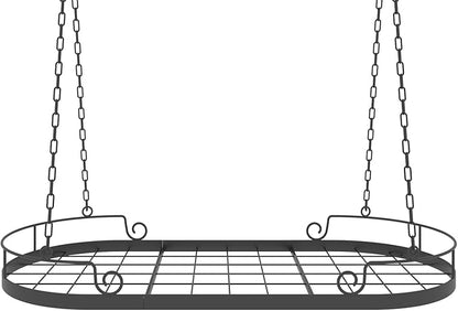 33' Oval Pan Rack Hanging, Heavy Duty Ceiling Pot Rack - Image 7