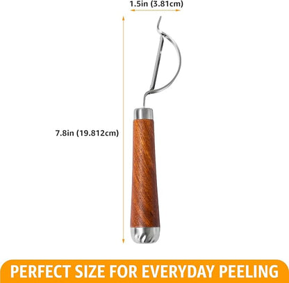 Potato Peeler Wooden Handle, Curved Multifunctional Vegetable Peeler, Rosewood - Image 6