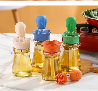 Oil Dispenser with Brush-2 Pack 7oz/200ML 2 IN 1 Glass Cooking Oil Dispenser - Image 6