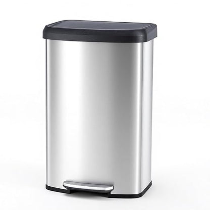 21 Gallon Kitchen Trash Can, Stainless Steel Garbage Can by Unknown