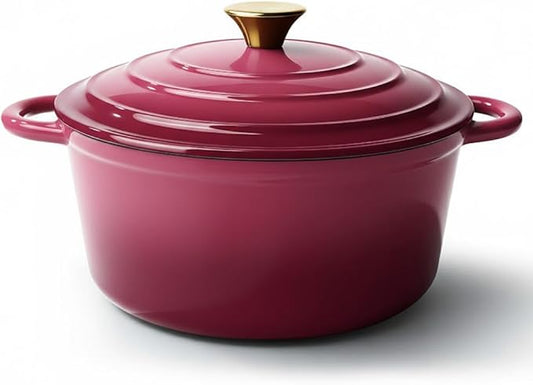 6 Quart Dutch Oven Pot with Lid, Non Stick Enameled Cast Iron Dutch Oven by Fijinhom