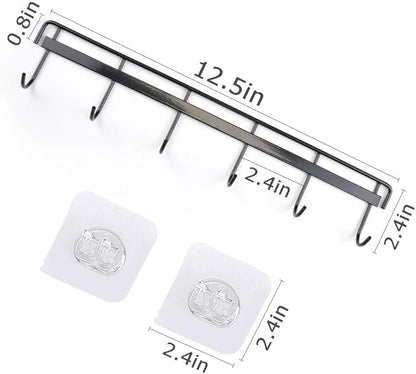 YiZhi Adhesive Wall Hooks Rack Kitchen Rail, Space Saving Utensil Holder No - Image 5