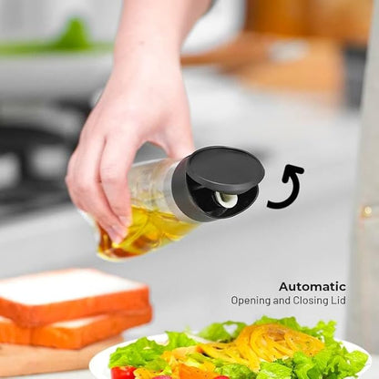 Premium Glass Olive Oil and Vinegar Dispenser Bottles Set, 2-Piece 11oz Kitchen - Image 3