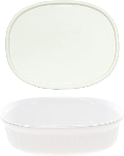 CorningWare FS2 2.5qt/2.35L Oval French White Casserole Dish and F-2-PC Oval by CorningWare
