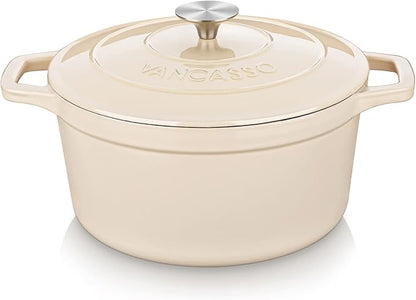 vancasso Cast Iron Dutch Oven, 6 QT Round Pot by vancasso