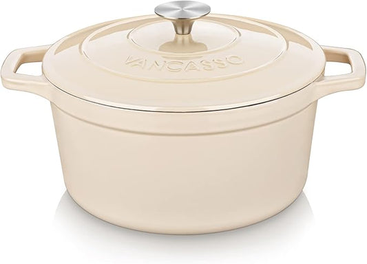 vancasso Cast Iron Dutch Oven, 6 QT Round Pot by vancasso