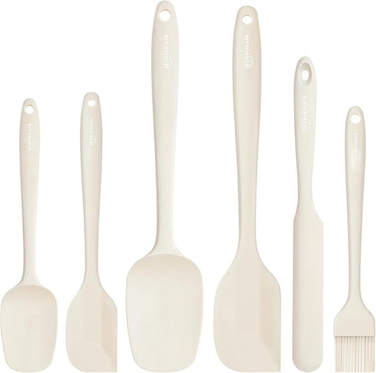 NileHome Silicone Spatula Set, 6 Pieces Food Grade Kitchen Utensils by NileHome