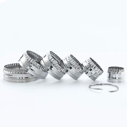 Fluted Cookie Cutters- Round Biscuit Cutters Set of 6 Pieces, Double Sided - Image 4