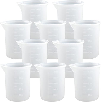 10 PCS 100ml Silicone Measuring Cups by Moukiween