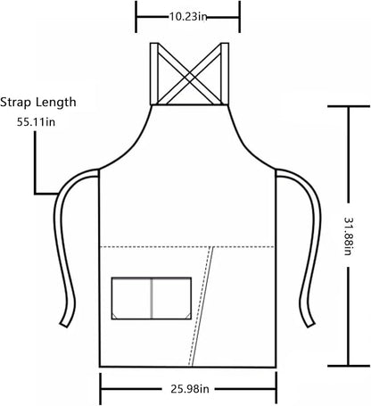 KITCHIEF Pottery Apron Split Leg, Cross Back Chef Apron - Image 5
