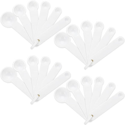 Frienda 20 Pieces White Plastic Measuring Cup Spoons by Frienda
