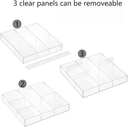HIIMIEI Acrylic Drawer Organizer, 6 Section Clear Makeup Tray Organizer - Image 7