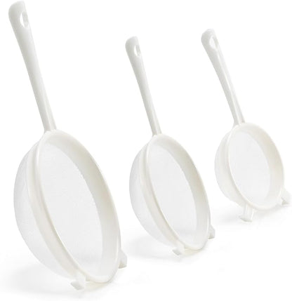 Kefir Strainer Set, 3-Size Plastic Non-Metal Sieve by Luckyiren