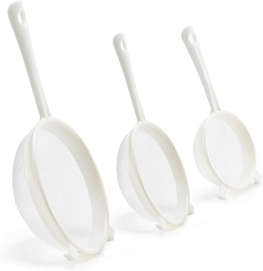Kefir Strainer Set, 3-Size Plastic Non-Metal Sieve by Luckyiren