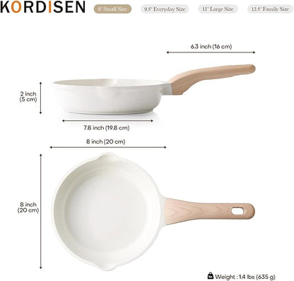 Kordisen Ceramic Non Stick Frying Pans Skillet, 8 Inch Ceramic Small Egg Pan - Image 7
