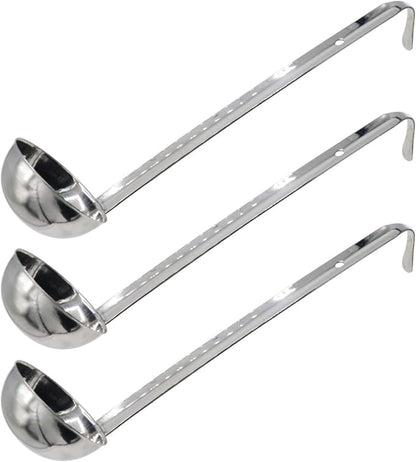 3 Pcs 3 oz Stainless Steel Soup Ladle Set, Long Handle Serving Spoons by Joyangy