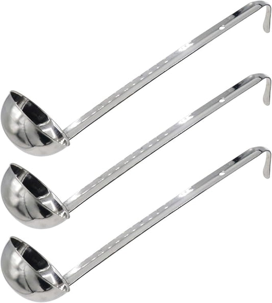 3 Pcs 3 oz Stainless Steel Soup Ladle Set, Long Handle Serving Spoons by Joyangy