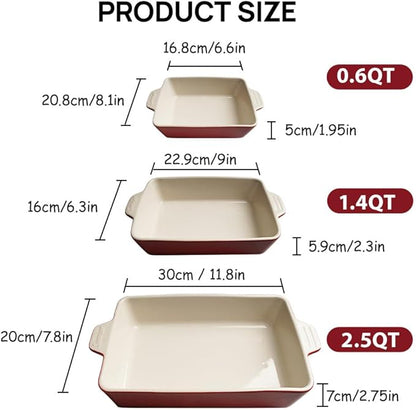 Sweejar Ceramic Bakeware Set, Rectangular Baking Dish - Image 6