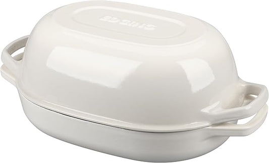 EDGING CASTING Enameled Cast Iron Oval Dutch Oven Pot by EDGINGCOOKWARE