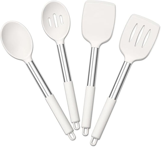 E-far Cooking Utensils Set of 4, Silicone Kitchen Utensils by E-far