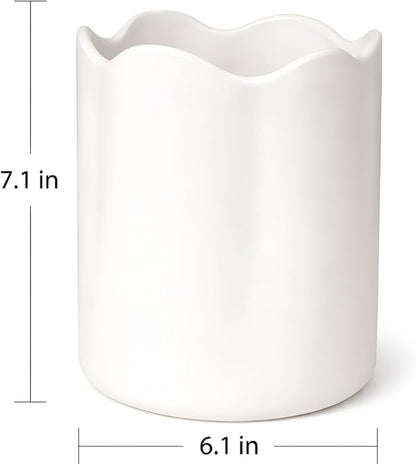 Ceramic Utensil Holder for Kitchen Counter, 7.1" Large Kitchen Utensil Crock - Image 4