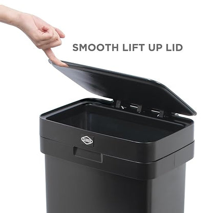 Clorox 13 Gallon Trash Can - 50L Kitchen Trash Can - Rectangular Black - Image 6