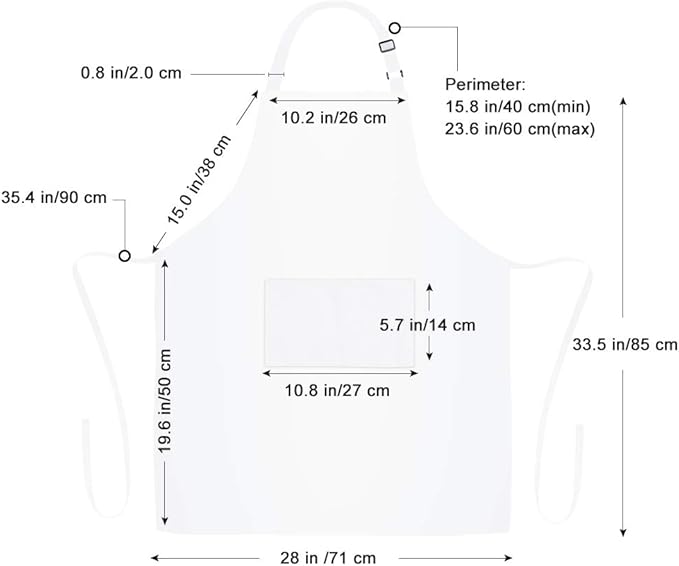 Jubatus 1 Pack Bib Aprons with 2 Pockets Cooking Chef Kitchen Apron - Image 7