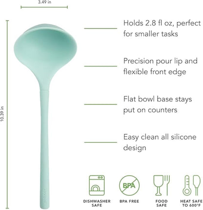 Tovolo Flex Core Small Silicone Ladle Aqua Seafoam Green Heat Safe Silicone - Image 5