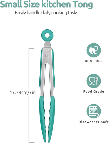 600ºF Heat Resistant Kitchen Tong: U-Taste 7in Silicone Cooking Tong - Image 2
