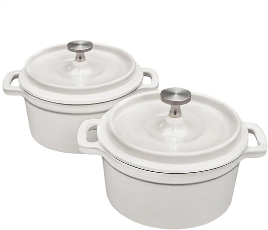 Flavehc Mini Cocotte 16 oz Mini Dutch Oven 0.5 qt. Cast Iron Garlic Roaster by FLAVEHC