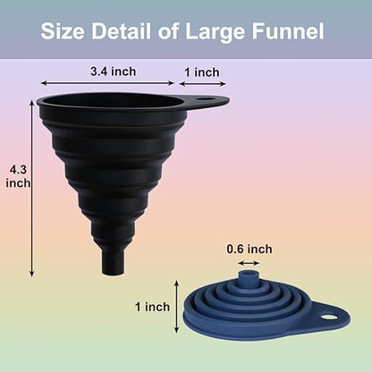KongNai Funnels for Kitchen Use Set of 4, Silicone Collapsible Funnels for - Image 2