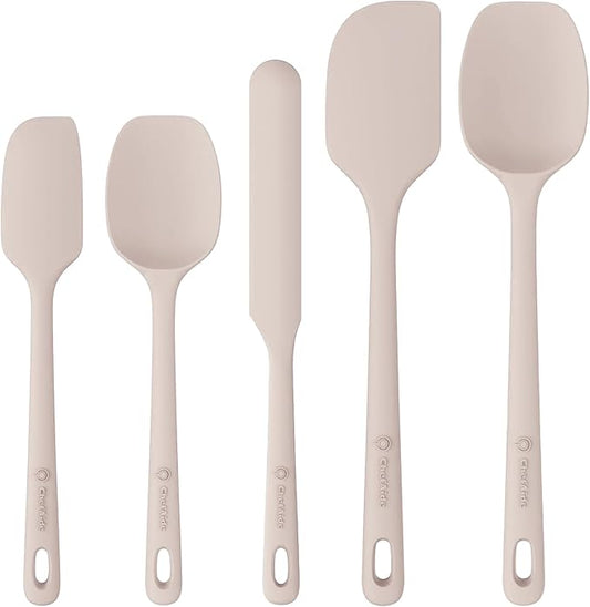 ChefAide 5 Pieces Silicone Spatula Set, Food Grade Rubber Spatula, Upgrade by ChefAide