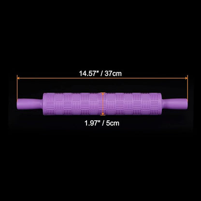 HARFINGTON Pattern Embossed Rolling Pin 14.57" x 1.97" Strip 3D Pattern PP - Image 2