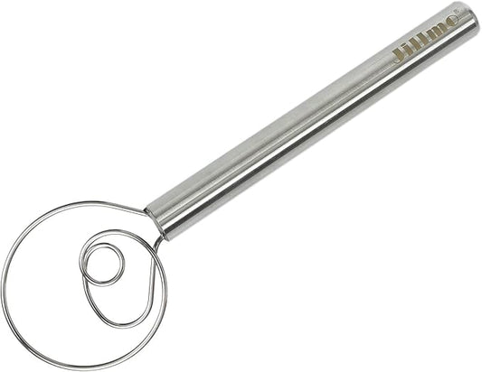 Jillmo Danish Dough Whisk, 12inch Stainless Steel Bread Whisk by JILLMO