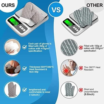 Oven Mitts and Pot Holders 4 pcs Set, High Heat Resistant 500 Degree Extra - Image 2