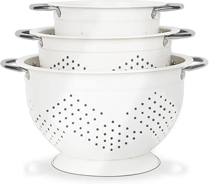 Hillbond Colander Set for Kitchen, 5 Qt Stainless Steel Handle Food Strainers by Hillbond