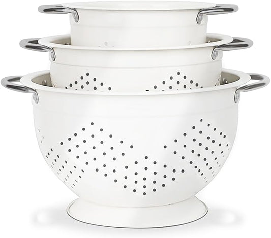 Hillbond Colander Set for Kitchen, 5 Qt Stainless Steel Handle Food Strainers by Hillbond