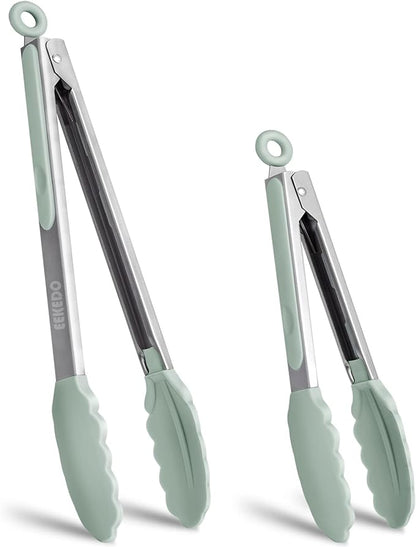 Tongs for Cooking, 600ºF High Heat-Resistant Stainless Steel Kitchen Tongs by EEKEDO
