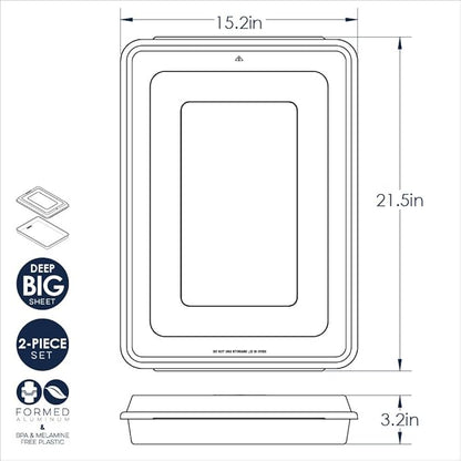 Nordic Ware Extra Large High-Sided Baking Pan, 21.1 x 15 x 2 inches, XL Big - Image 5