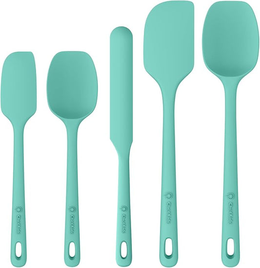 ChefAide 5 Pieces Silicone Spatula Set, Food Grade Rubber Spatula, Upgrade by ChefAide