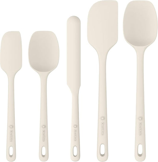 ChefAide 5 Pieces Silicone Spatula Set, Food Grade Rubber Spatula, Upgrade by ChefAide