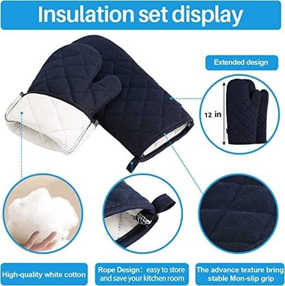 Oven Mitts and Pot Holders 4 pcs Set, High Heat Resistant 500 Degree Extra - Image 3