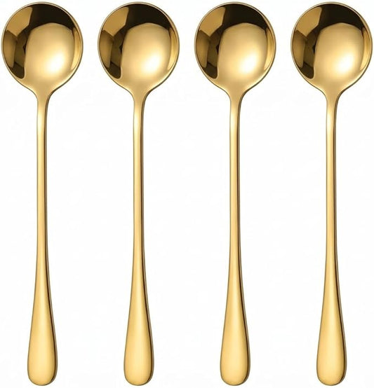 Espresso Spoons Long Handle, Round Tip Demitasse Spoon by CiiVii
