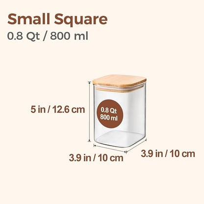 ComSaf 0.8 Qt Glass Food Storage Jars Set of 6, Pantry Organization Jar - Image 2